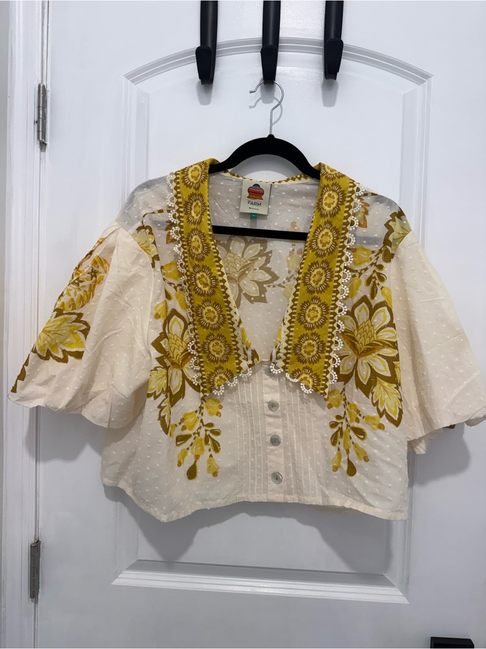 FARM Rio Off White Aura Floral Top NEW - Picture 4 of 8